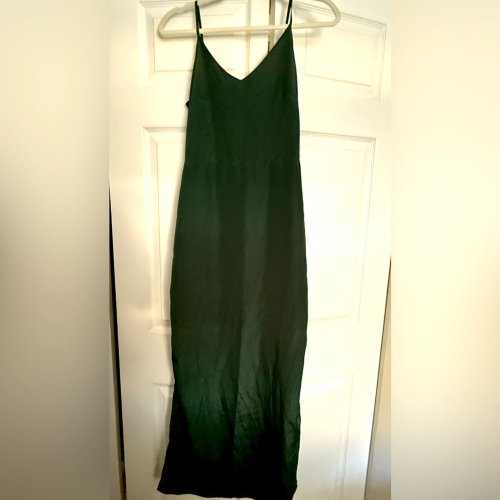 Tommy Lynn Lace Silk Gown with Slit on the side